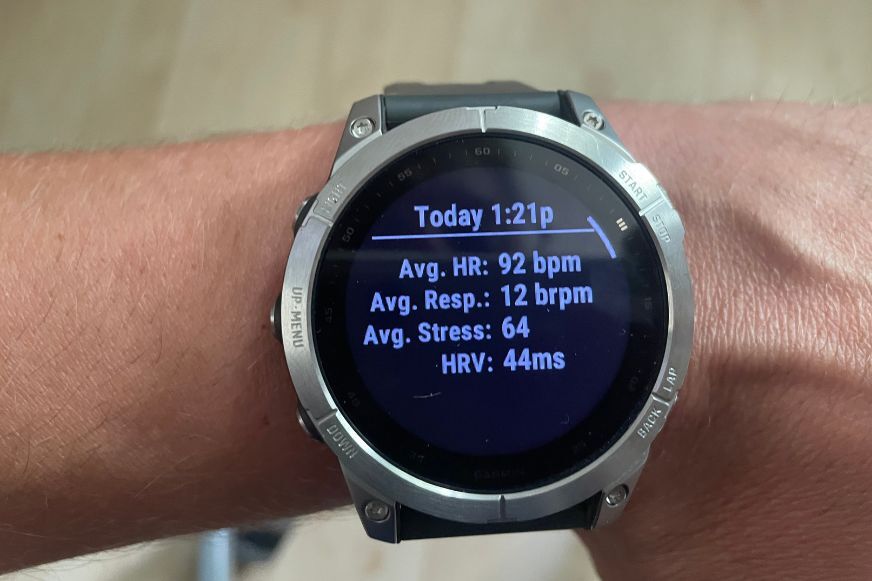 Функция Health Snap Shot на часах Garmin Fenix 7.
